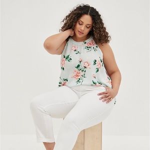 Torrid Halter Cami - Gauze - Blue - Floral - Polka Dot - Size 0 (L/12)